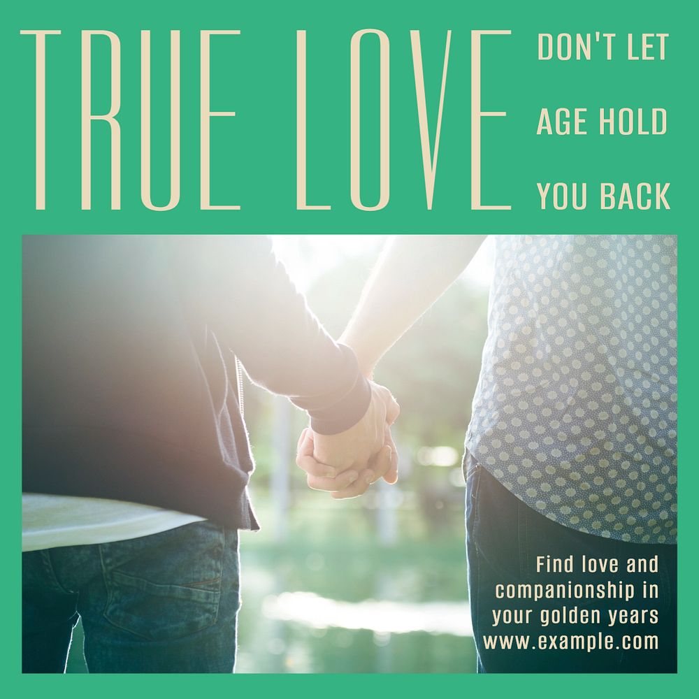 True love Instagram post template, editable text