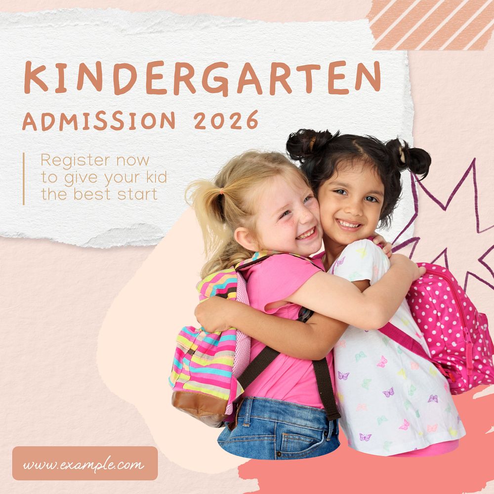 Kindergarten Instagram post template, editable text