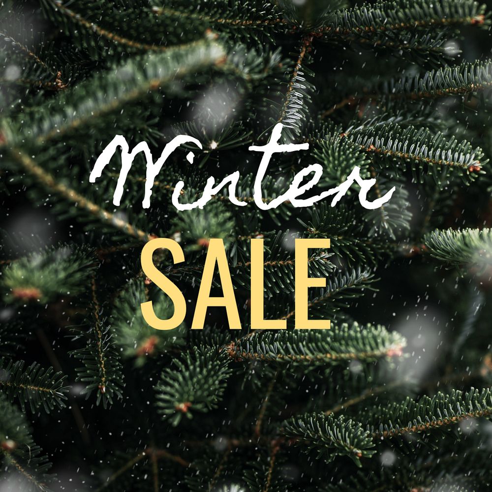 Winter sale  Instagram post template, editable text