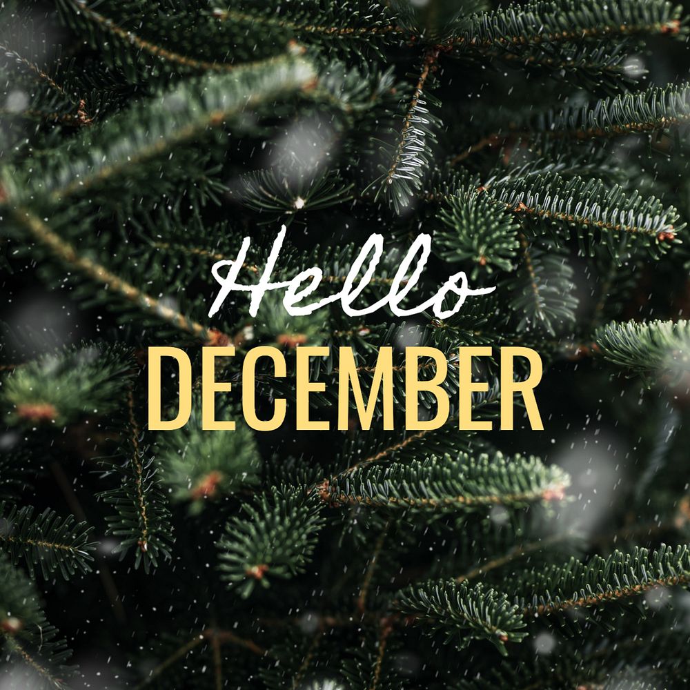 Hello December  Instagram post template, editable text