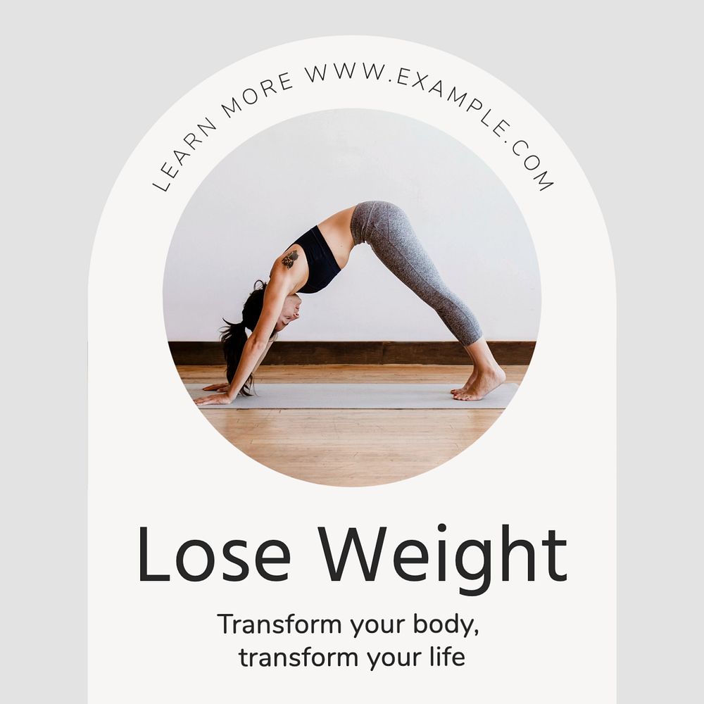 Weight loss Instagram post template, editable text