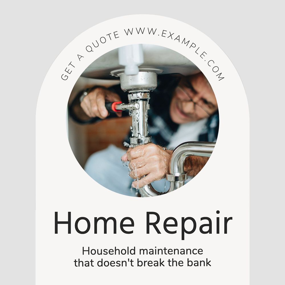 Home repair Instagram post template, editable text