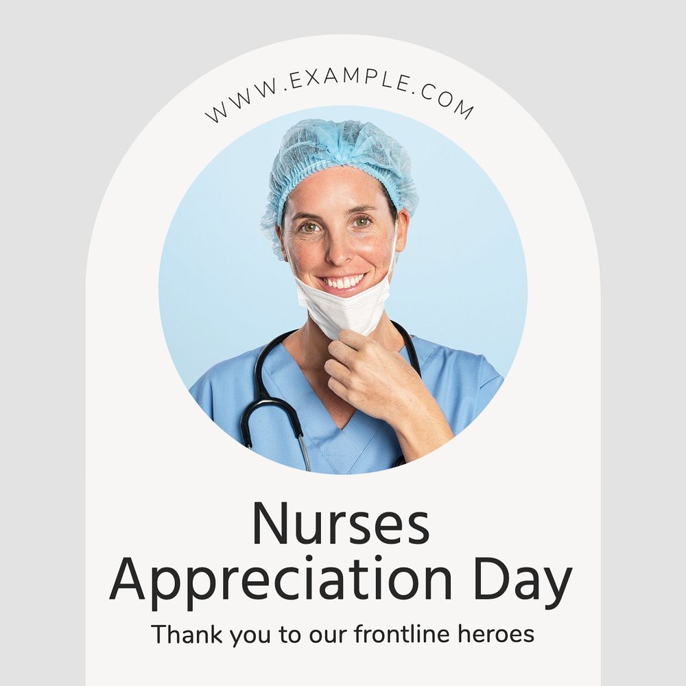 Nurses appreciation day Instagram post template, editable text