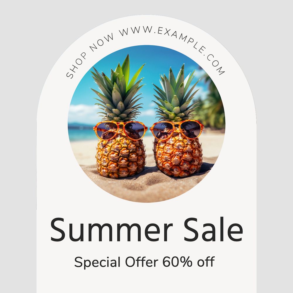 Summer sale Instagram post template, editable text