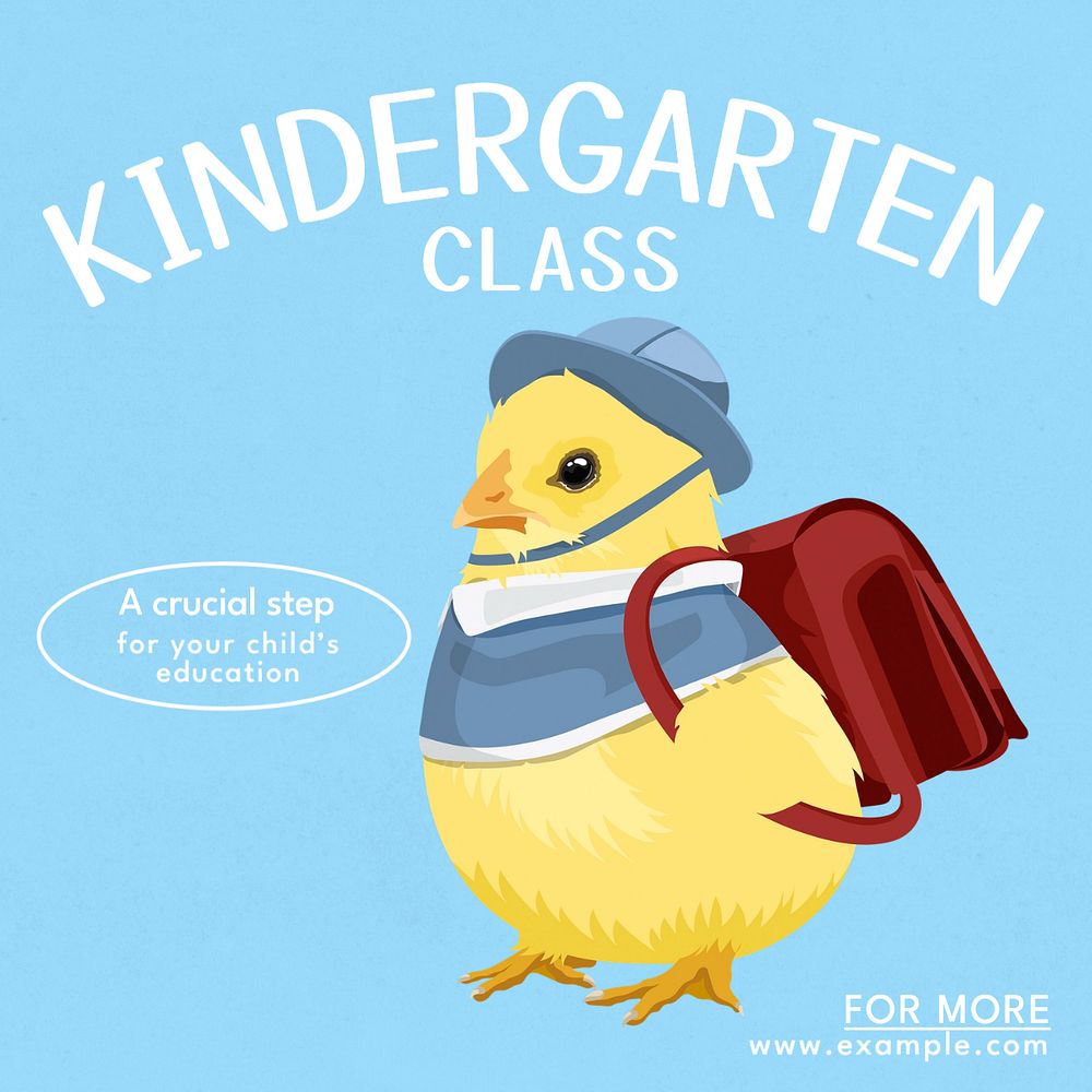 Kindergarten class Instagram post template, editable text