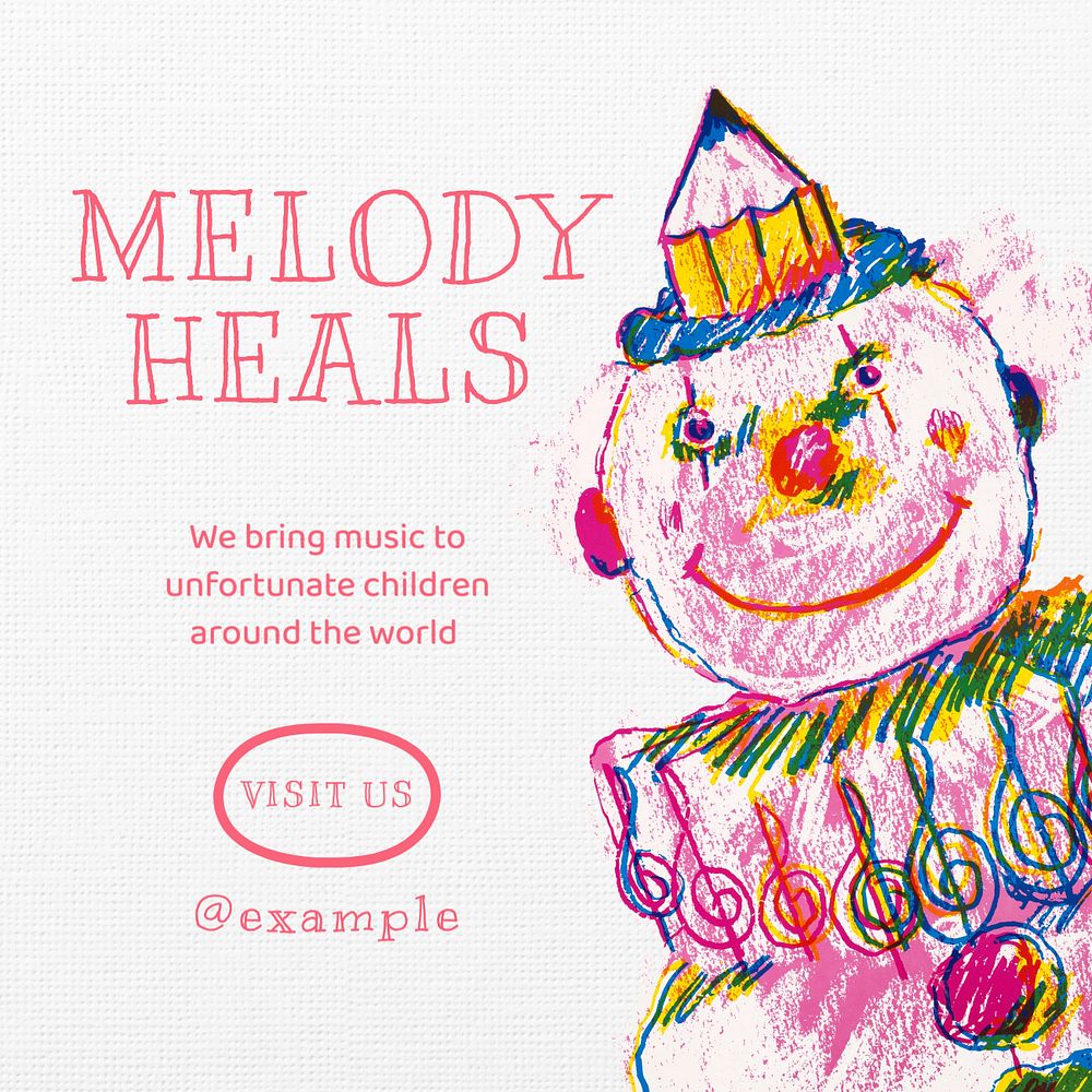 Melody heals Instagram post template, editable design