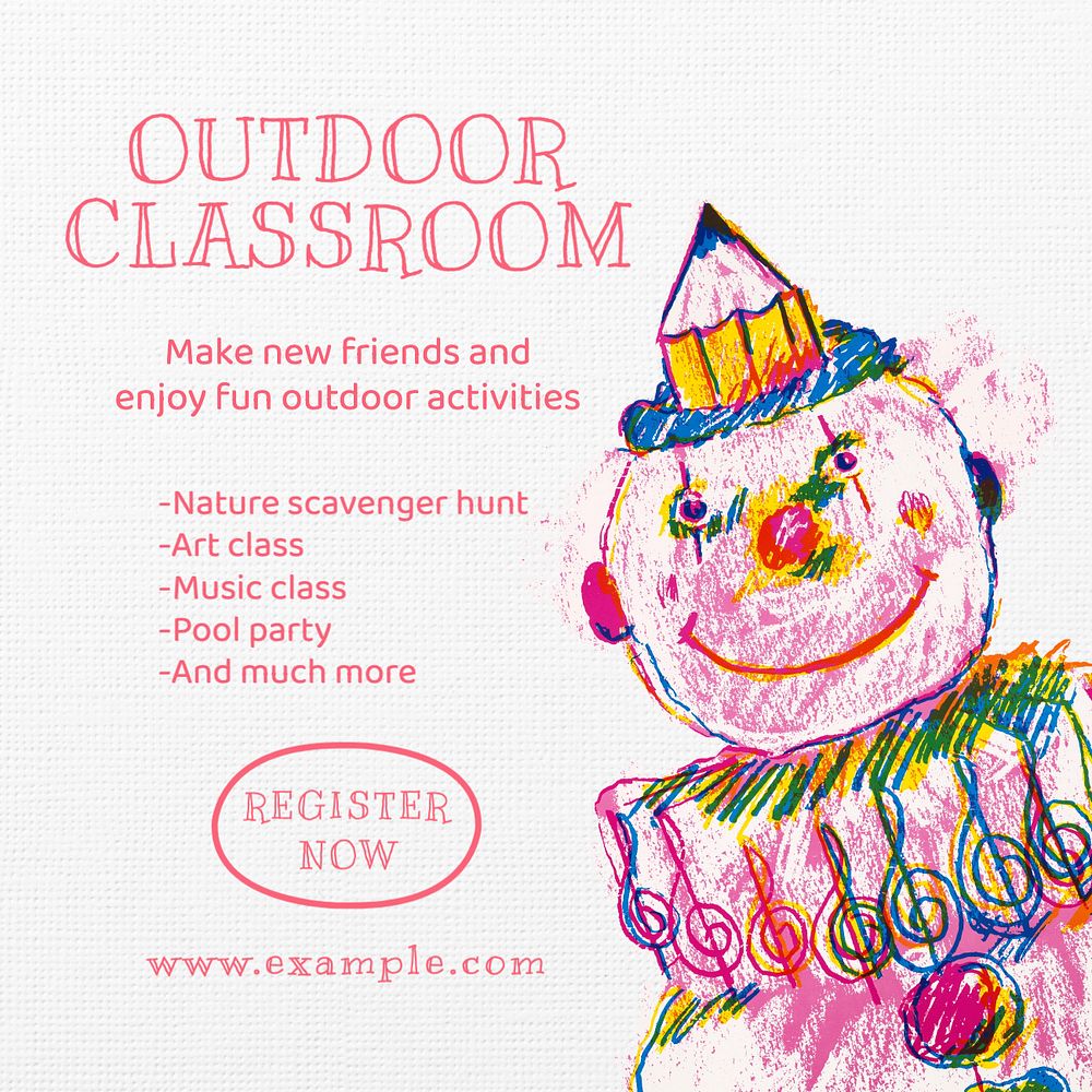 Outdoor classroom Instagram post template, editable design