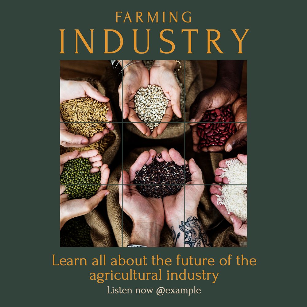 Farming industry Instagram post template, editable design