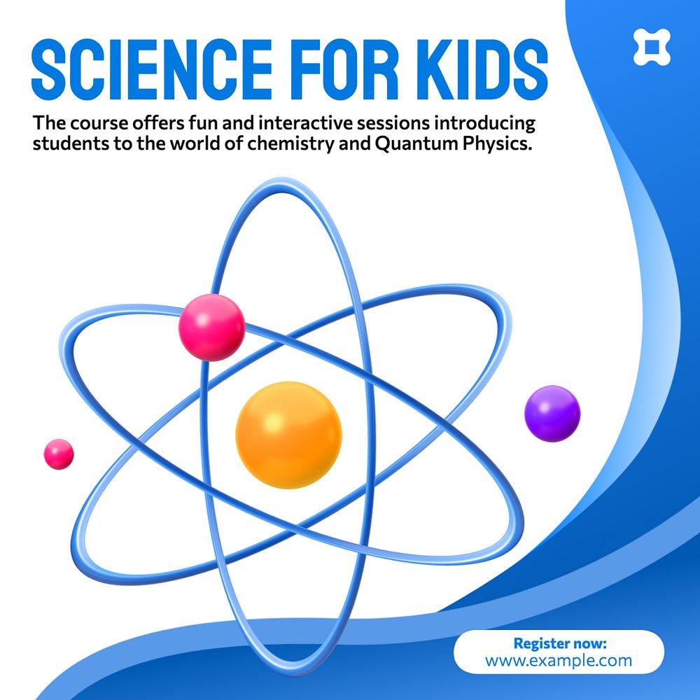 Kids science class Instagram post template, editable design