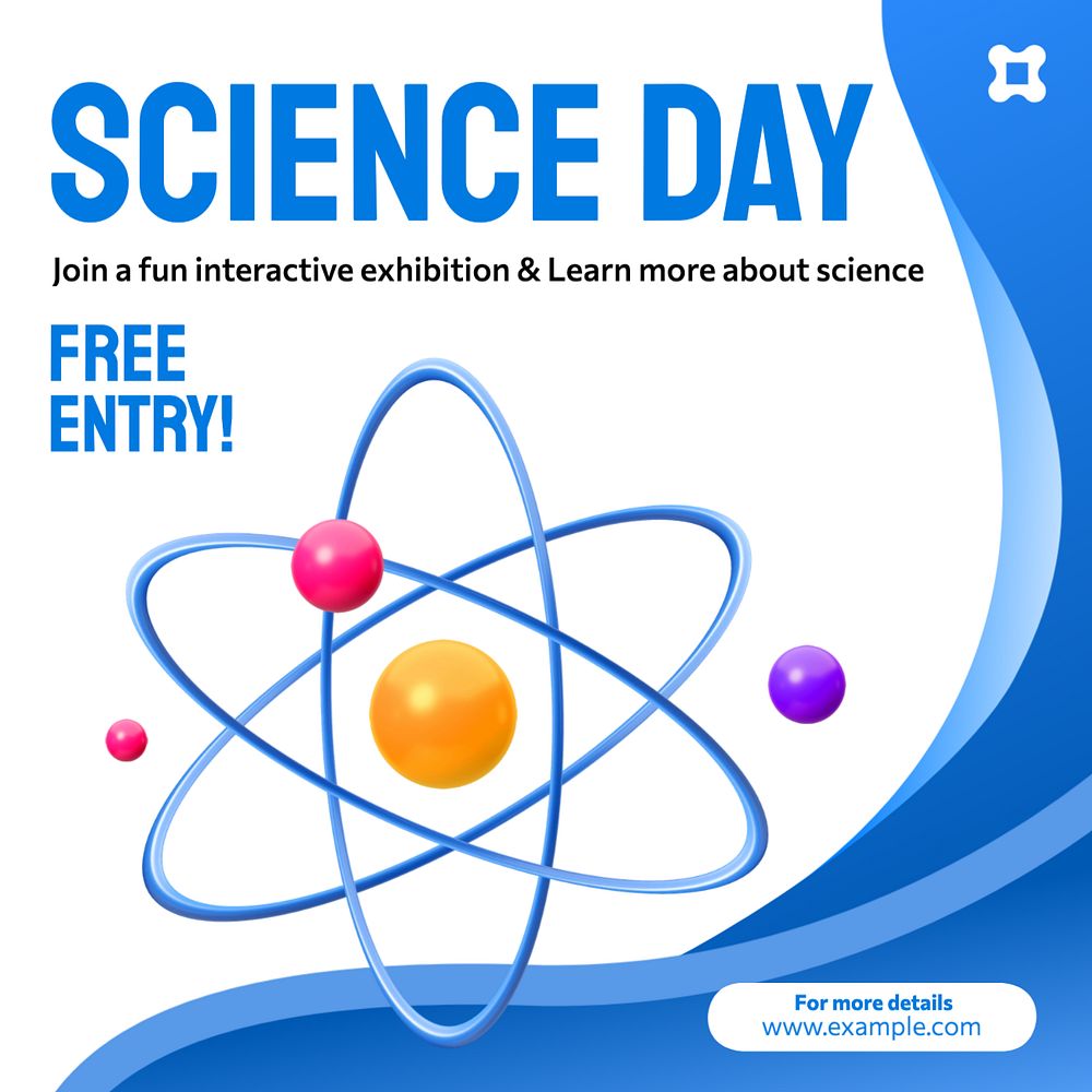 Science day exhibition Instagram post template, editable design