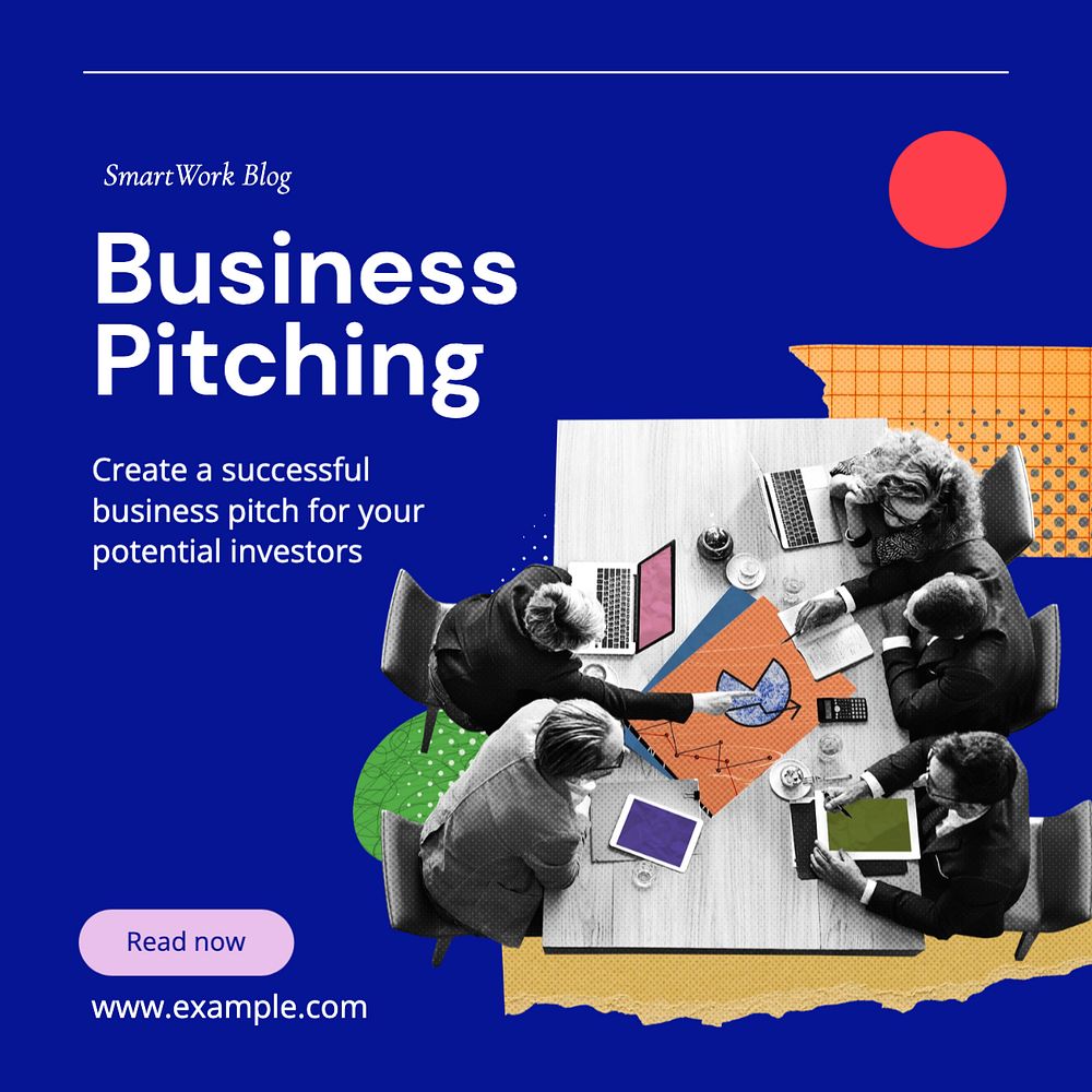 Business pitching Instagram post template, editable text