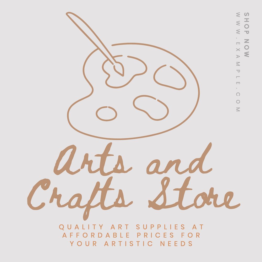 Art store Instagram post template, editable text