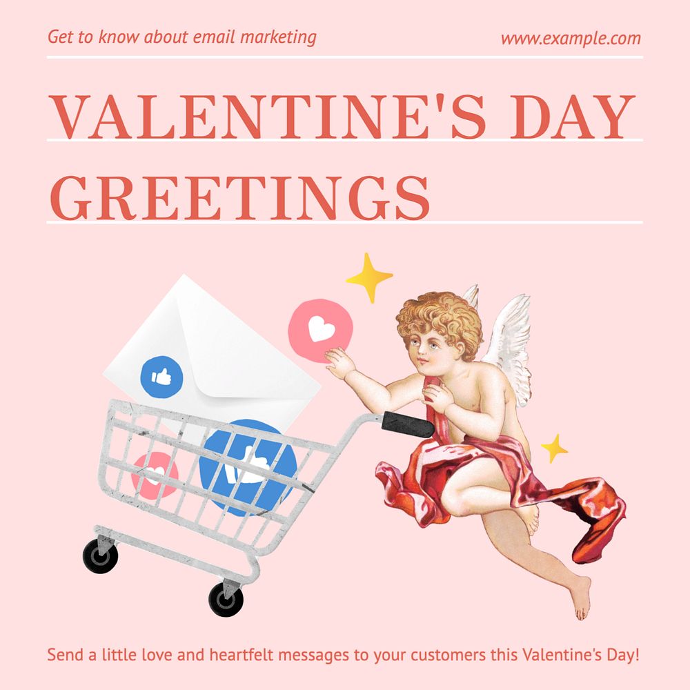 Valentine's email marketing Instagram post template, editable text