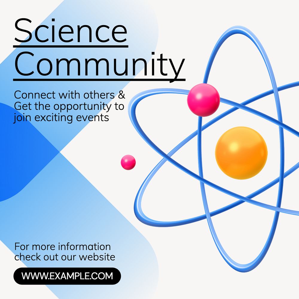 Science community Instagram post template, editable design