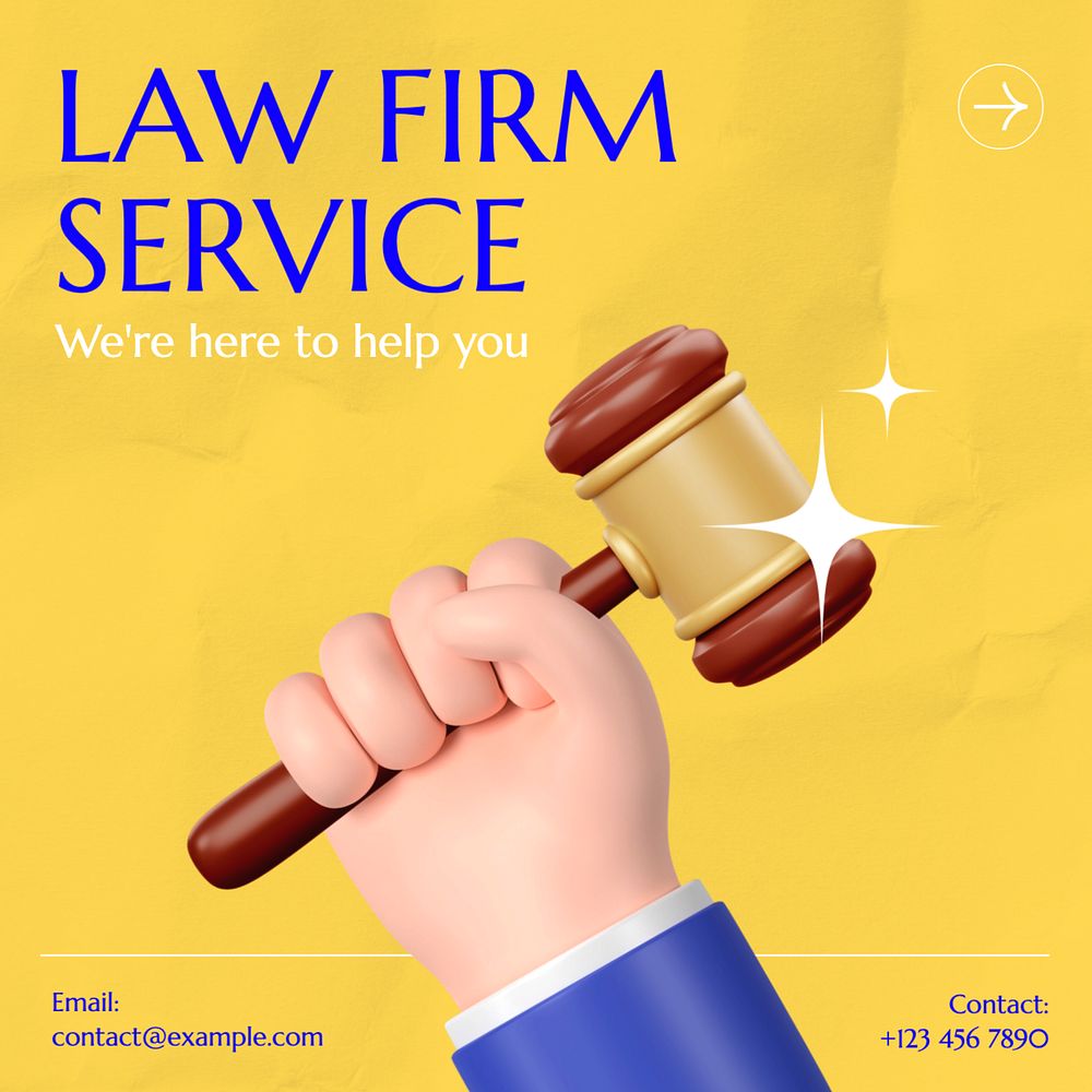 Law firm service Instagram post template, editable text