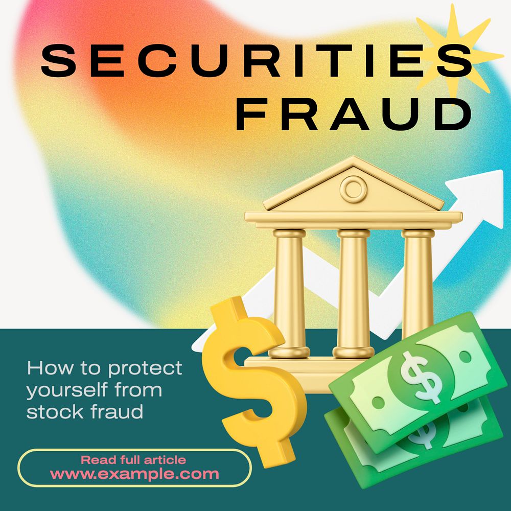 Securities fraud Instagram post template, editable text