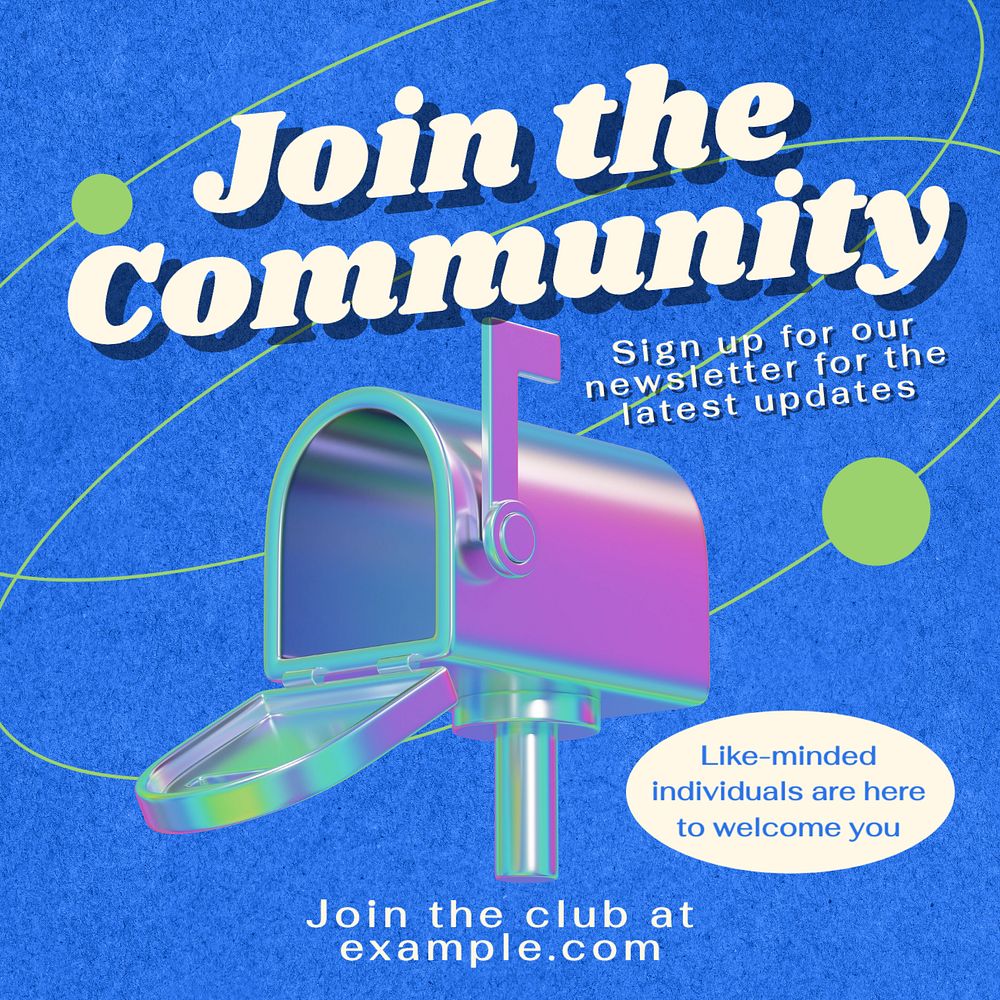 Join the community Instagram post template, editable text