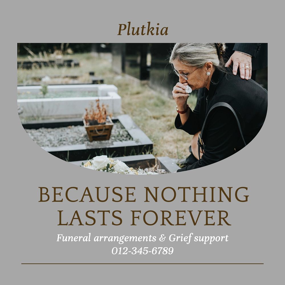 Nothing lasts forever Instagram post template, editable text