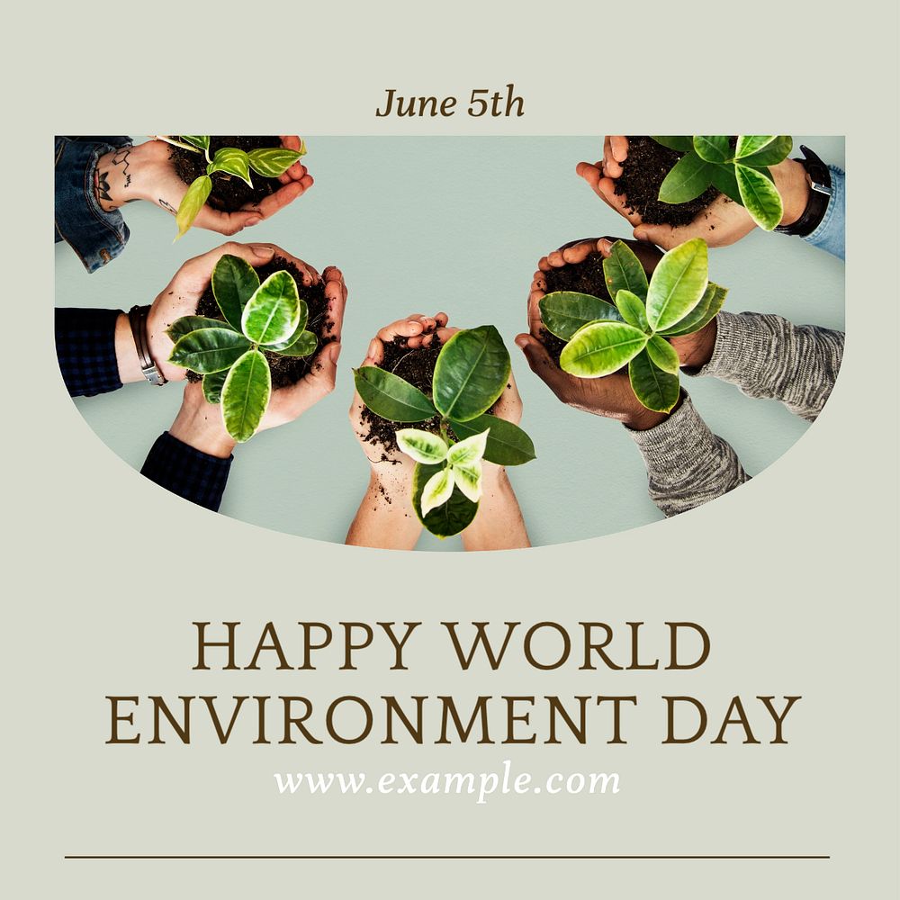 Environment day Instagram post template, editable text