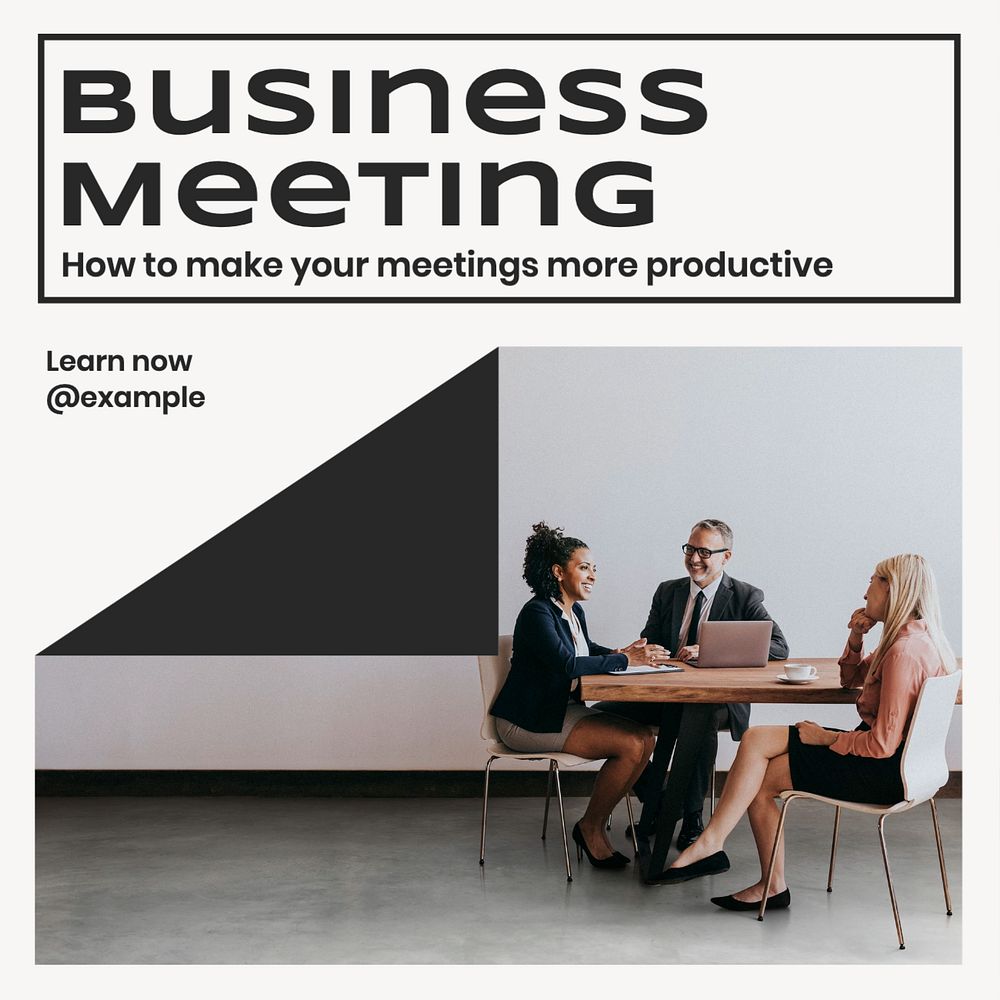 Business meeting Instagram post template, editable text