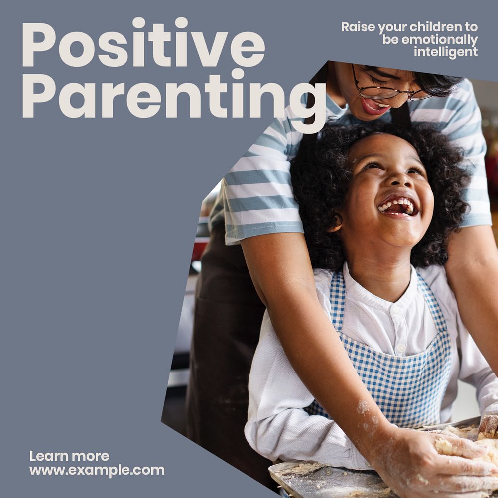 Positive parenting Instagram post template, editable text