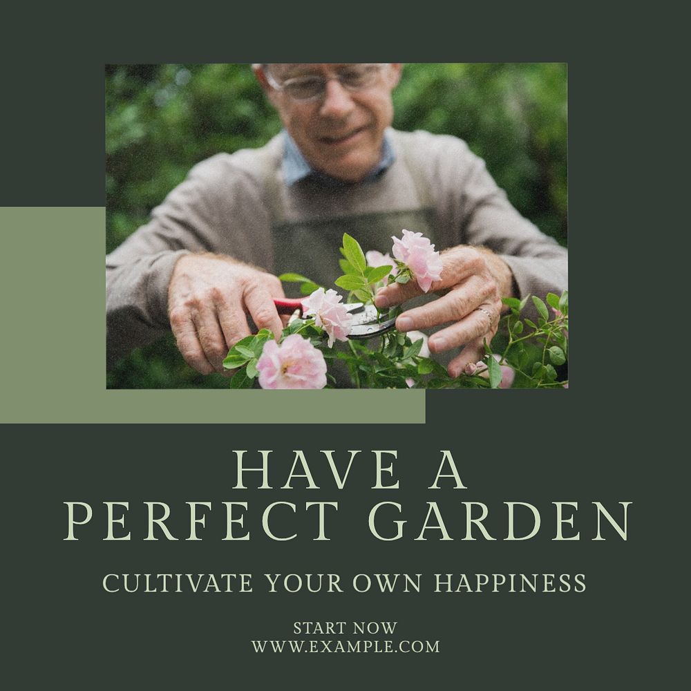 Gardening Instagram post template, editable text