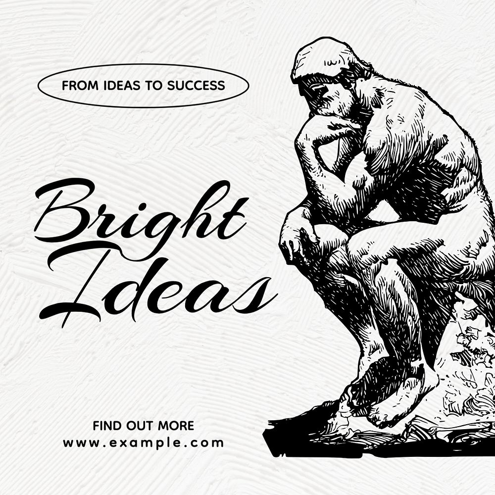 Bright ideas Instagram post template, editable text