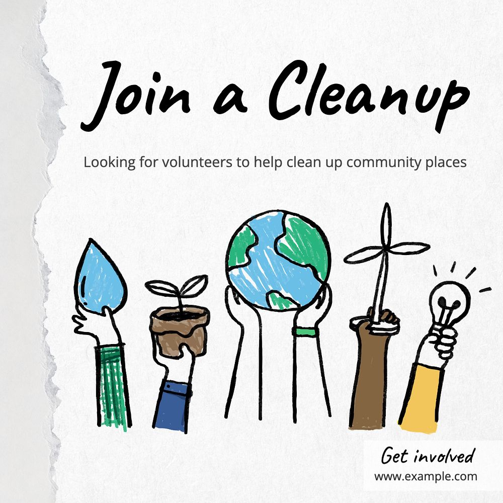 Volunteer opportunity Instagram post template, editable text