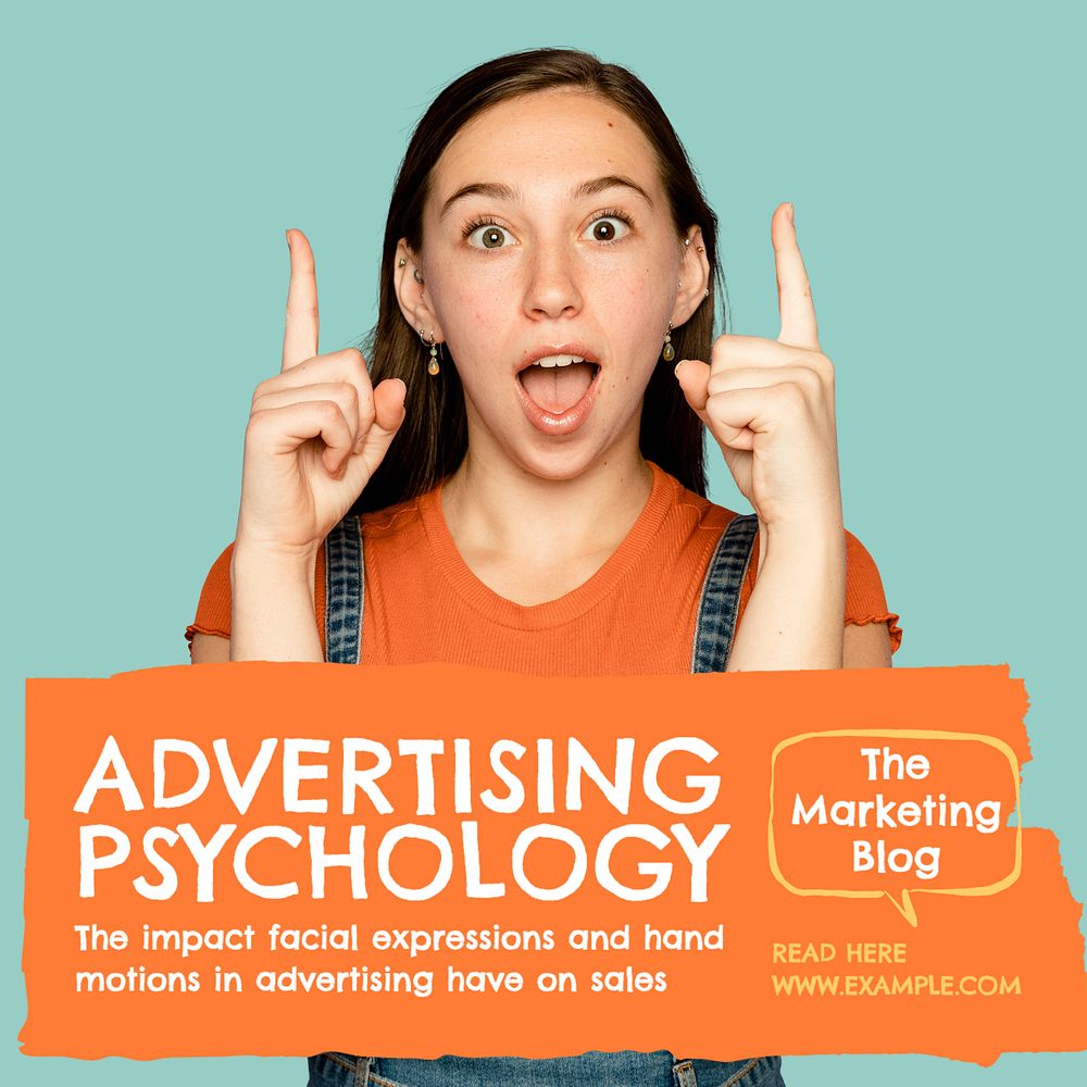 Advertising psychology Instagram post template, editable text