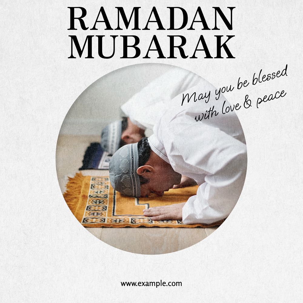 Ramadan mubarak Instagram post template, editable text