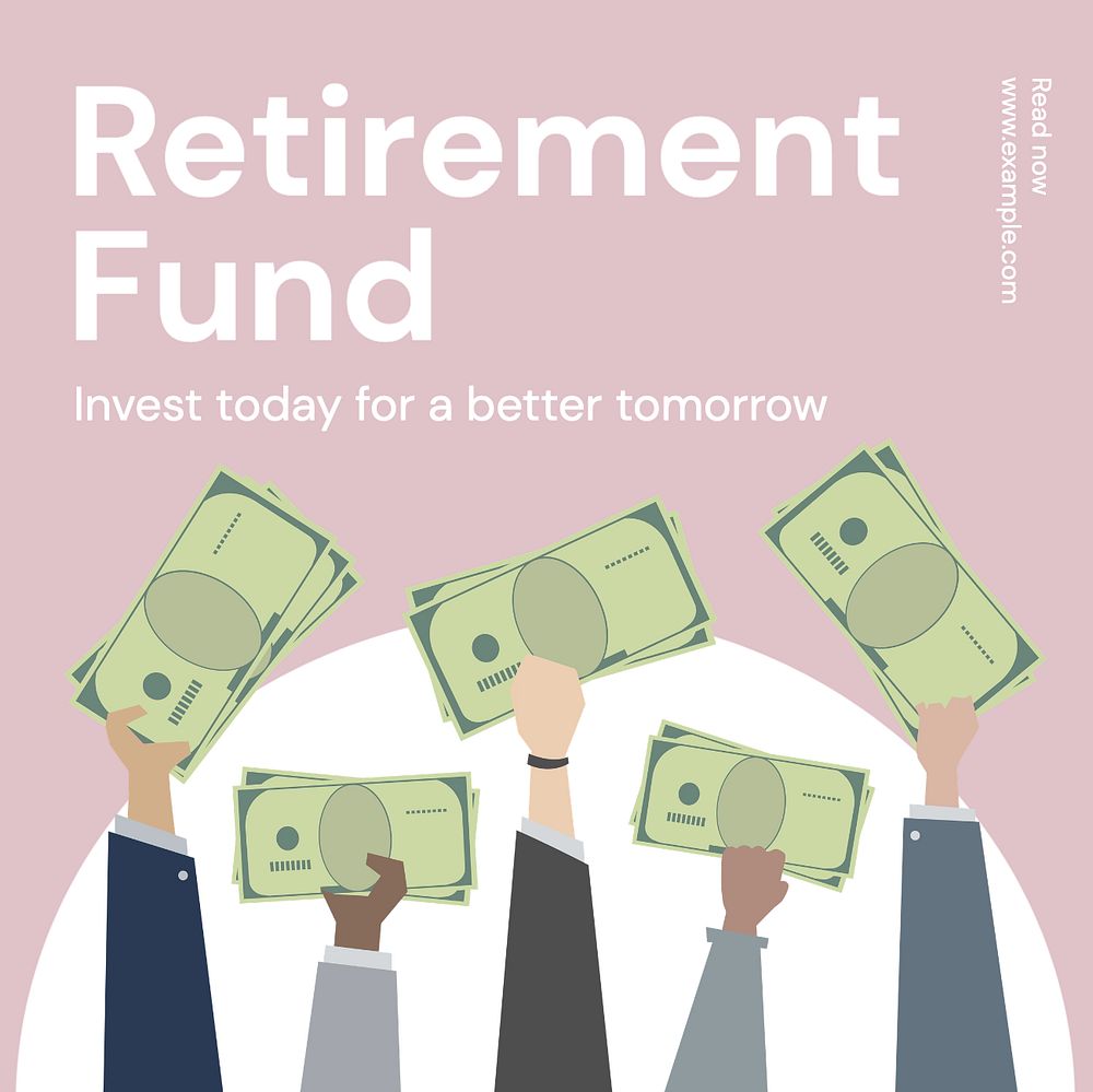 Retirement fund Instagram post template, editable design