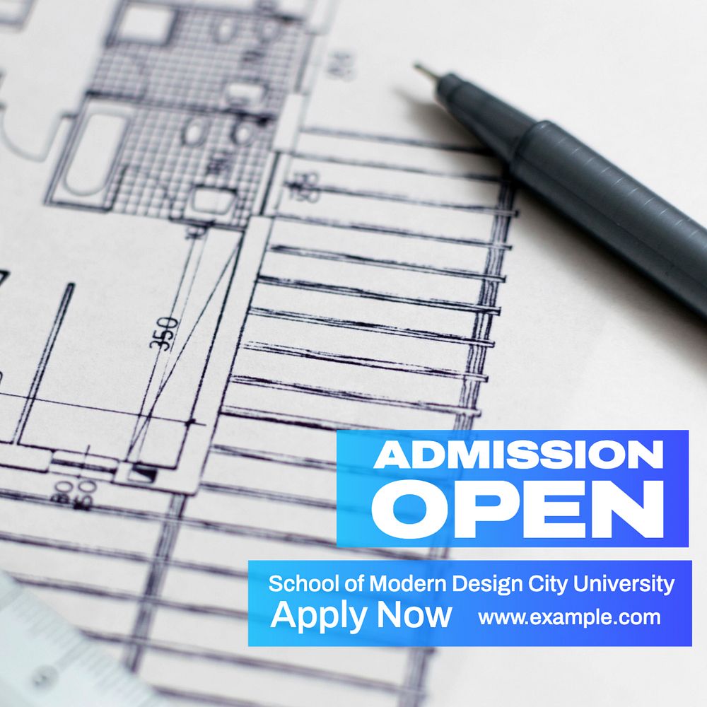 Admission open Instagram post template, editable text