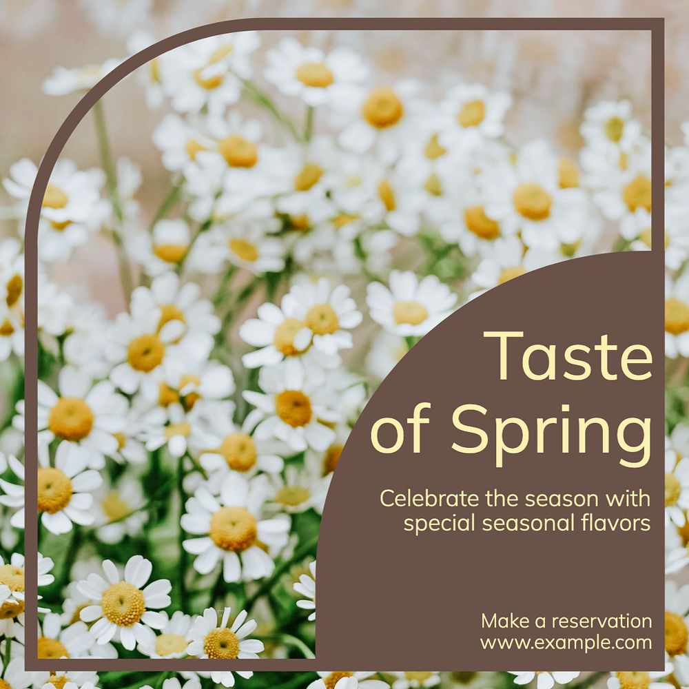 Taste of spring Instagram post template, editable text