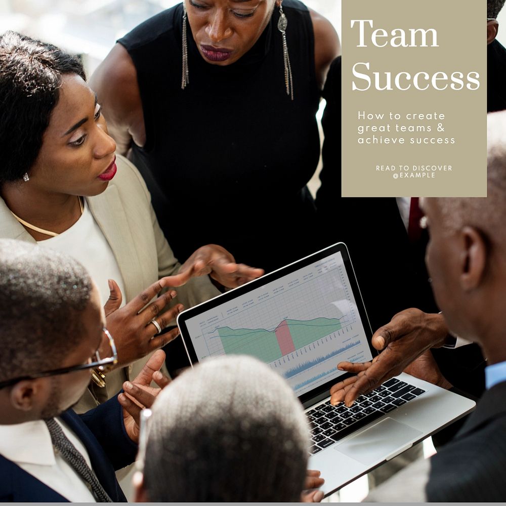 Team success Instagram post template, editable text