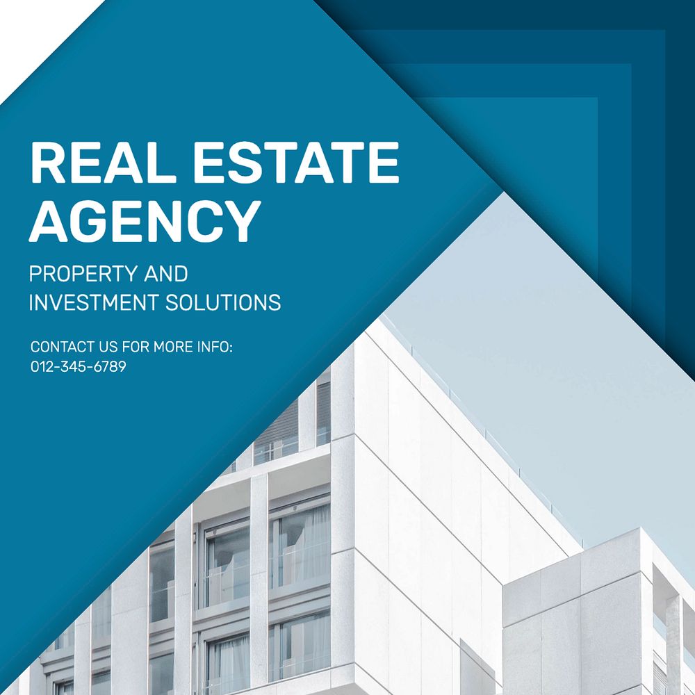 Real estate agency Instagram post template, editable text