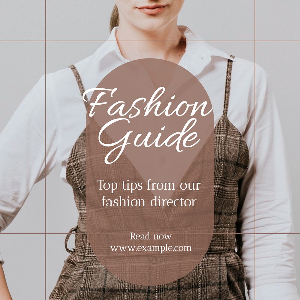 Fashion guide Instagram post template, editable text