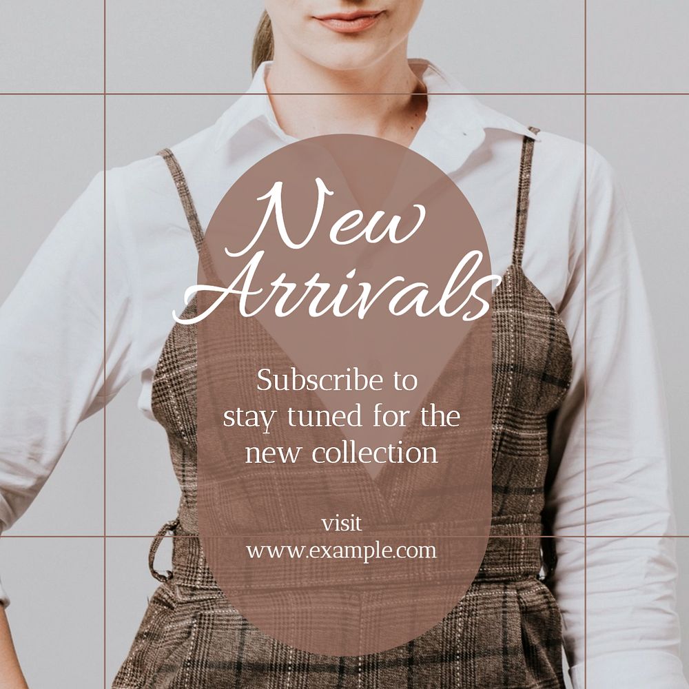 New arrivals Instagram post template, editable text