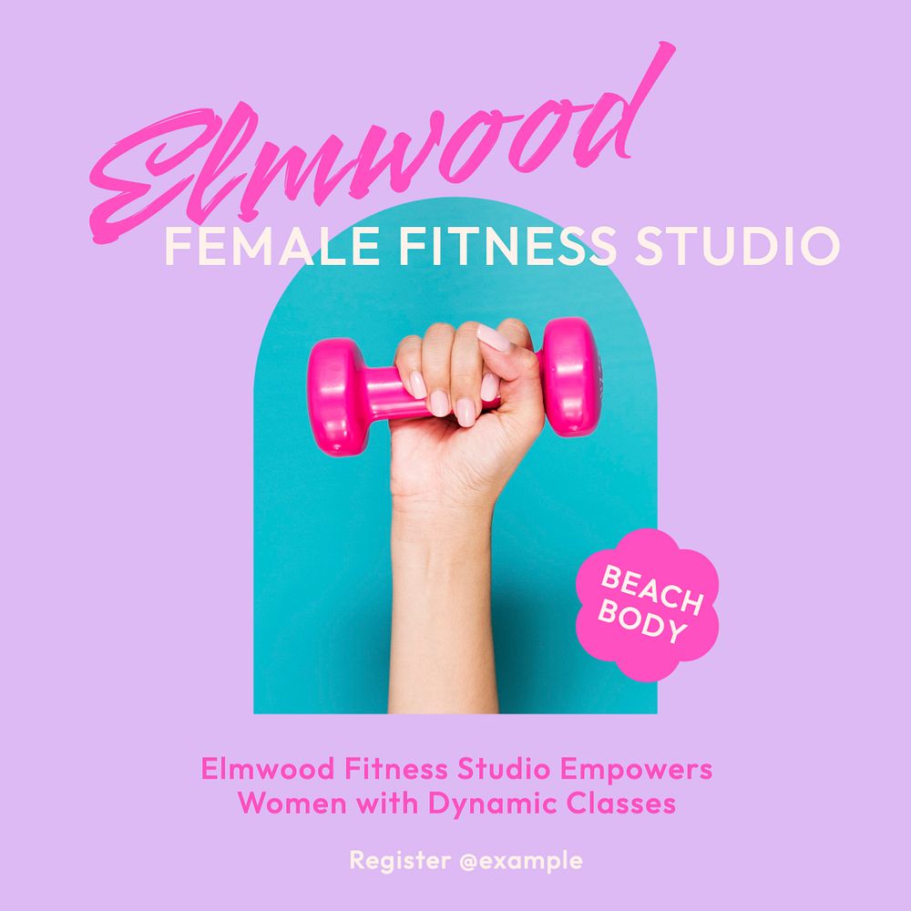 Fitness studio Instagram post template, editable text