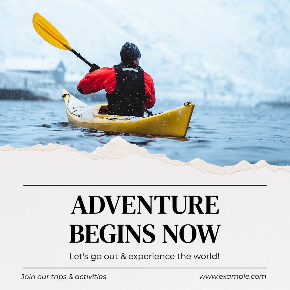 Adventure & travel Instagram post template, editable design