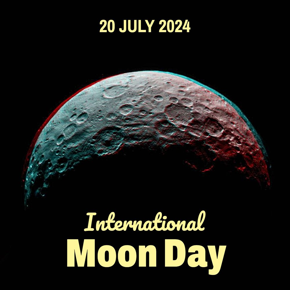 Moon day Instagram post template, editable text