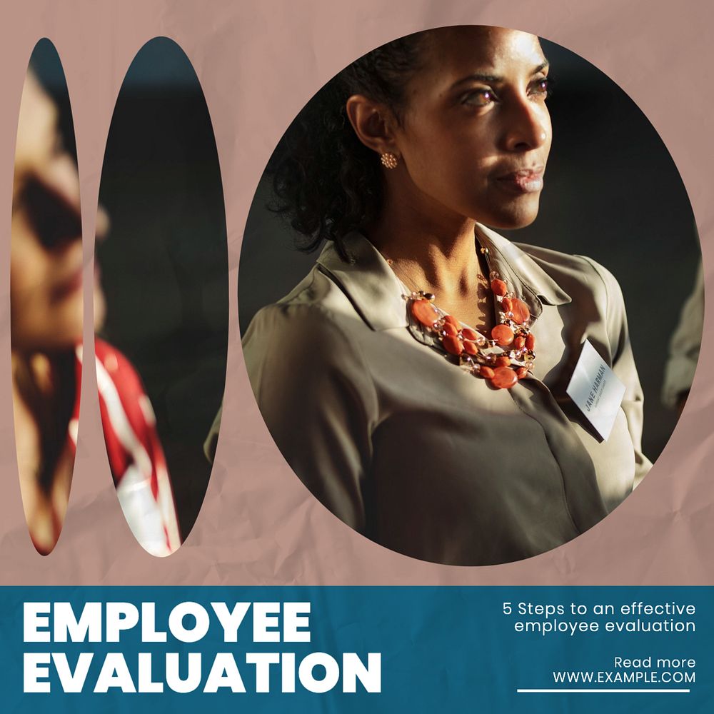 Employee evaluation Instagram post template, editable design