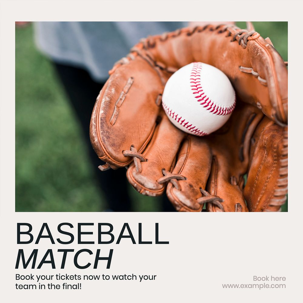 Baseball match Instagram post template, editable design