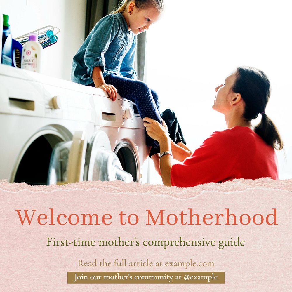 Motherhood community Instagram post template, editable design