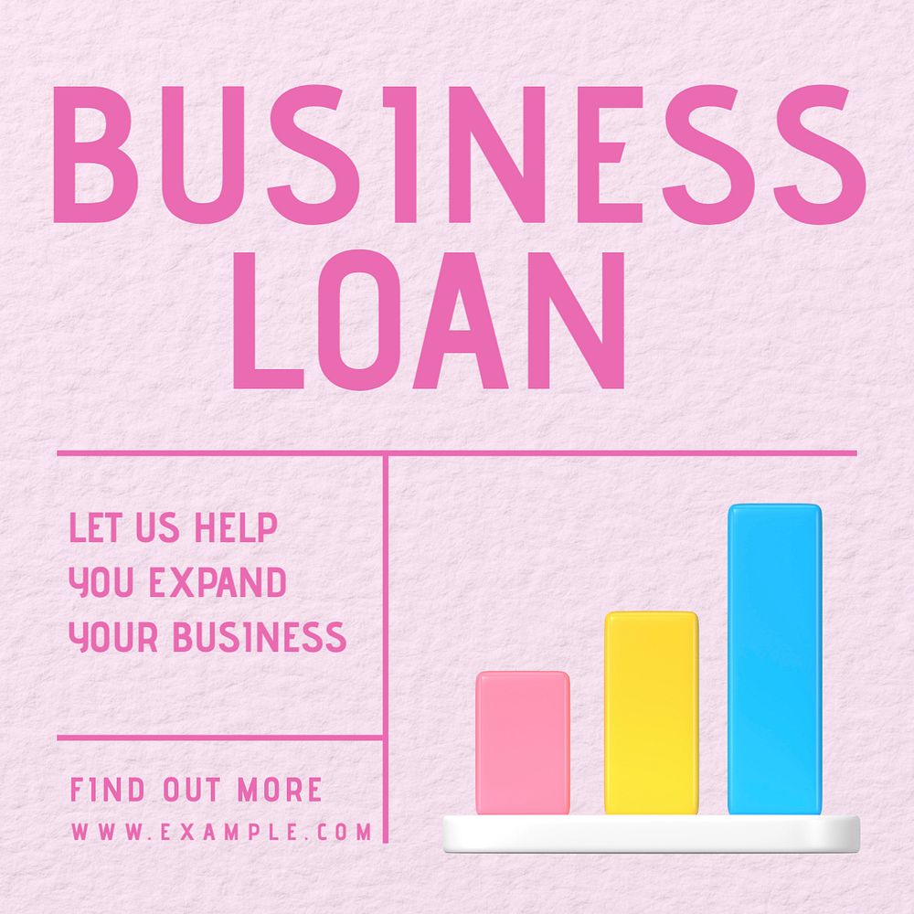 Business loan Instagram post template, editable design