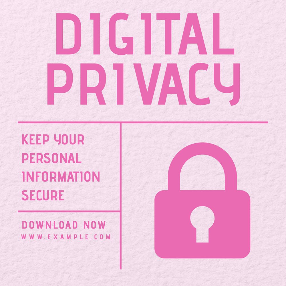 Digital privacy Instagram post template, editable design