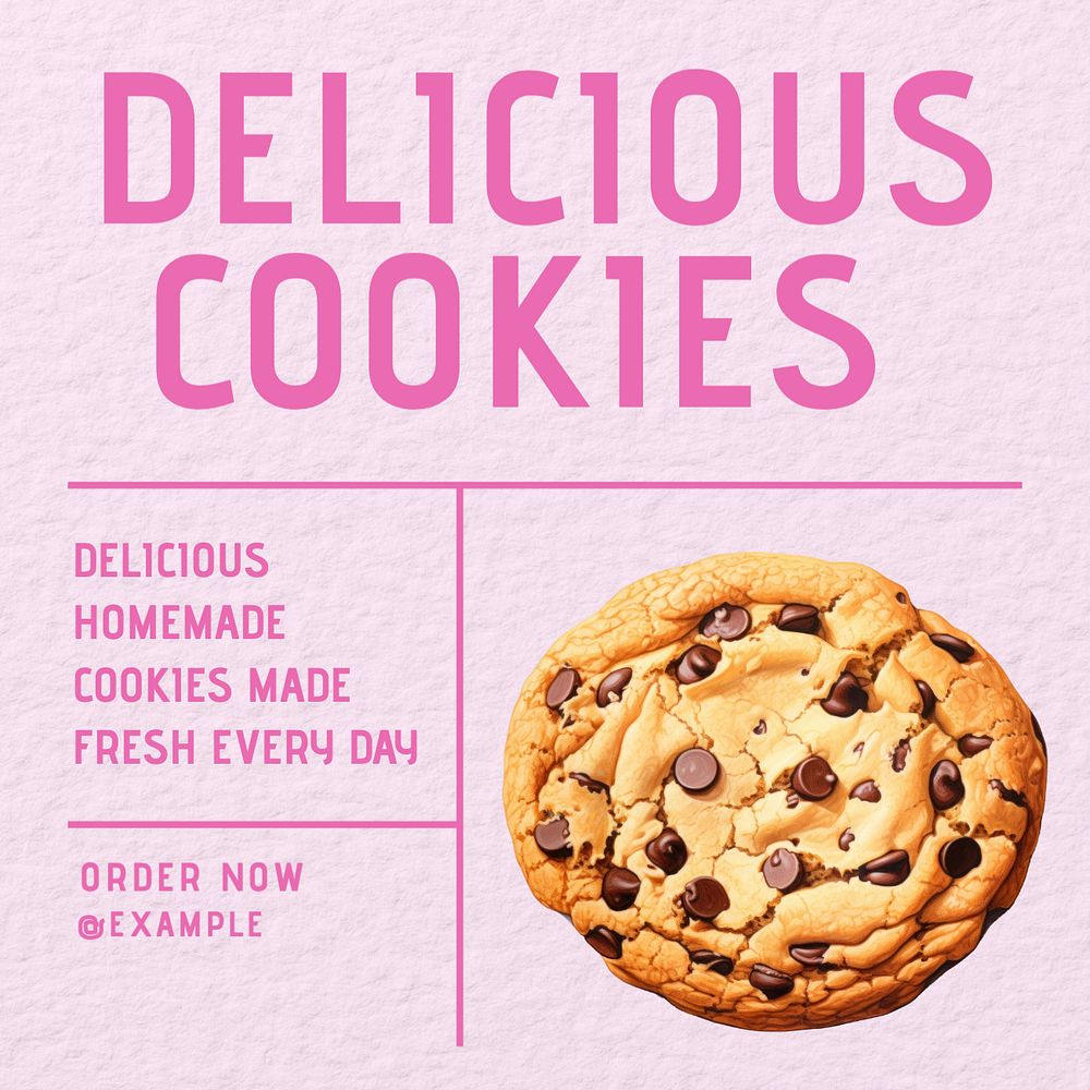 Delicious cookies Instagram post template, editable design