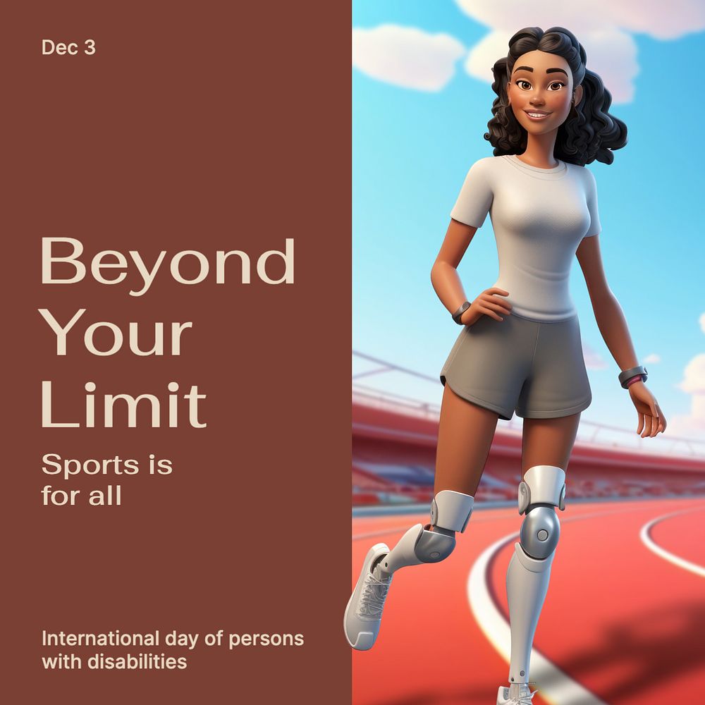 World disability day Instagram post template, editable text