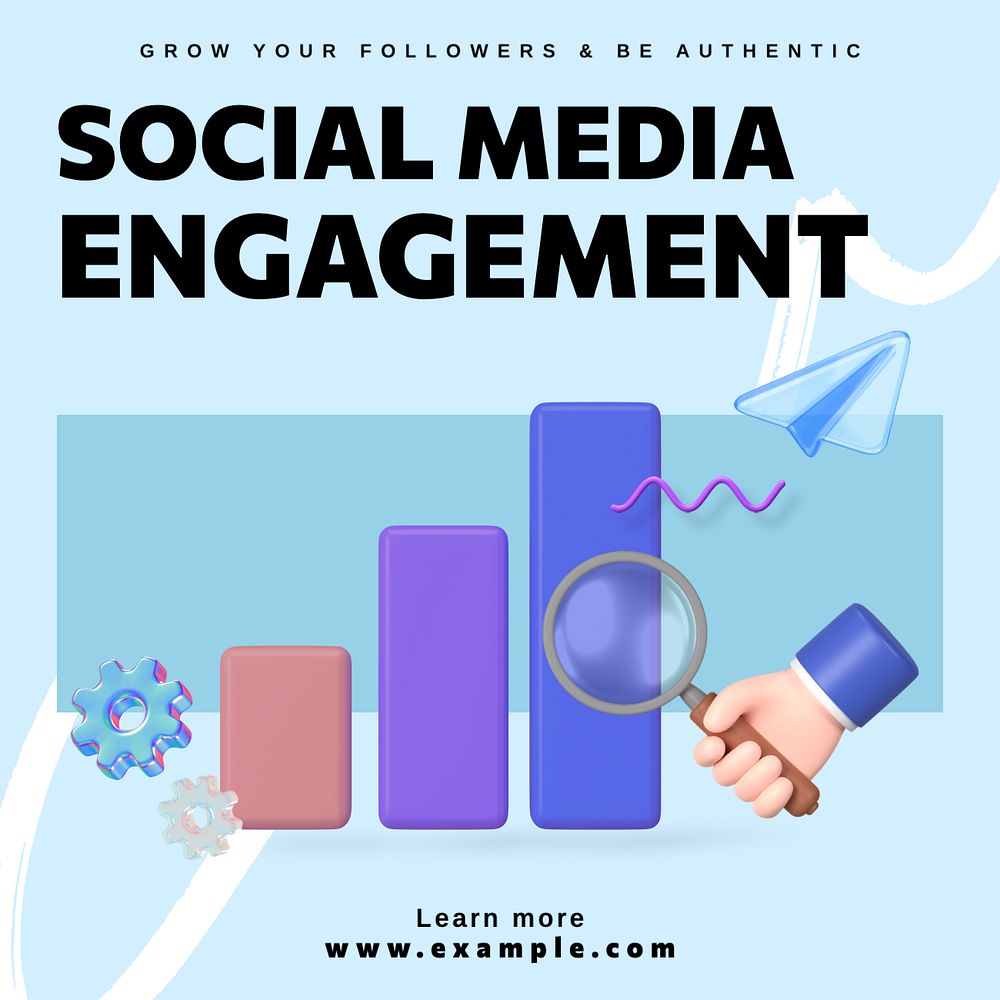 Social media engagement Instagram post template, editable design