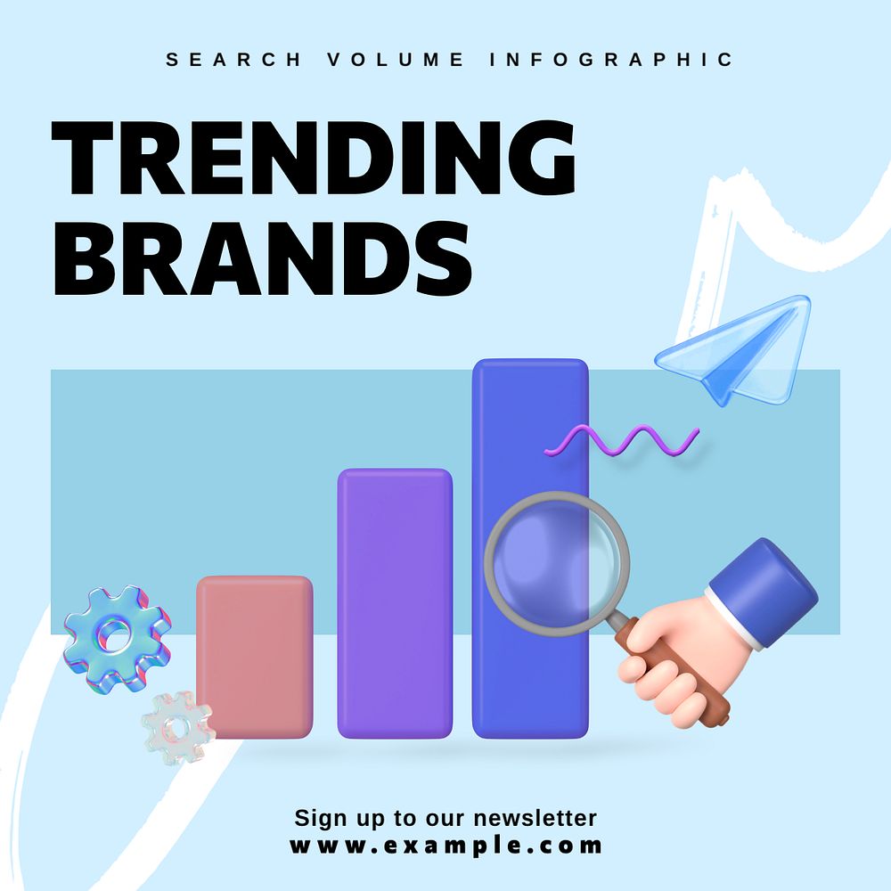 Trending brands newsletter Instagram post template, editable design