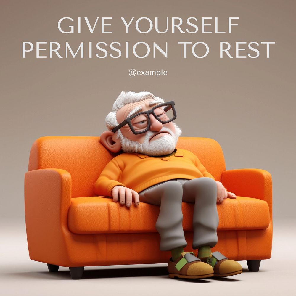 Permission rest Instagram post template, | Premium Editable Template ...